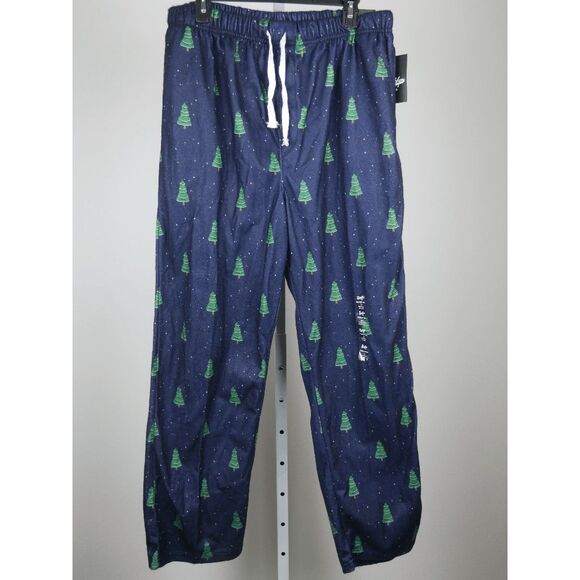 Brooklyn Cloth Men’s Christmas Pajama Pants Size S Navy Blue Tree Print Pants - Picture 1 of 10